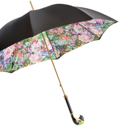 Anti UV Parrot Umbrella | Pasotti Luxury | Enameled Brass Handle | Free Shipping