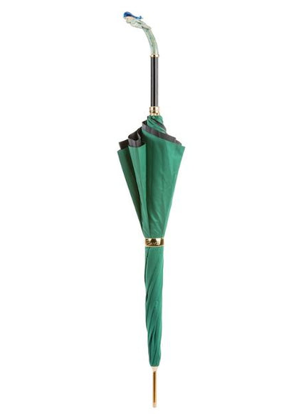 Luxury Peacock Umbrella | Enameled Handle | Pasotti Italian Handmade | Free Shipping