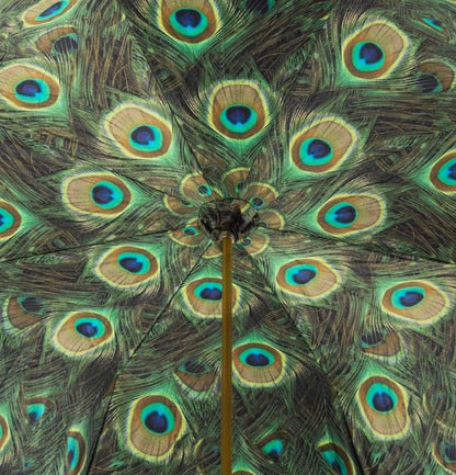 Luxury Peacock Umbrella | Enameled Handle | Pasotti Italian Handmade | Free Shipping