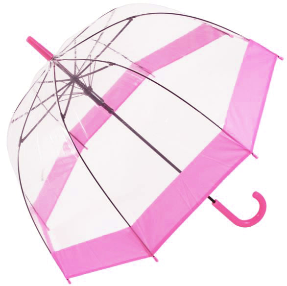 Paraguas rosa transparente de burbujas para uso diario | Consejos de seguridad | Apertura automática