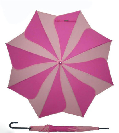 Two-Tone Pink Swirl Umbrella | Auto Open | Leatherette Handle