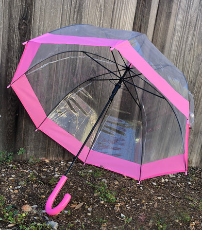 Everyday Pink Clear Bubble Umbrella | Safe Tips | Auto Open