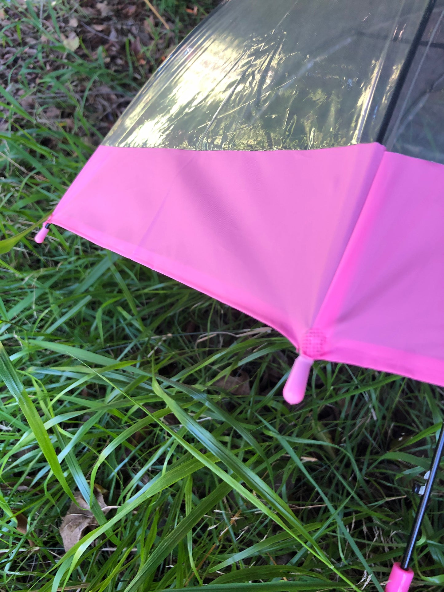 Paraguas rosa transparente de burbujas para uso diario | Consejos de seguridad | Apertura automática