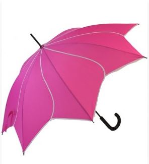 Hot Pink Everyday Swirl Umbrella | Petal Shaped | White Pipping