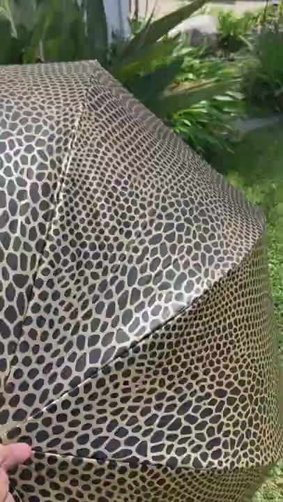 Metallic Gold Snake Print Umbrella | Deep dome | UV Protection 100% Shade | Waterproof