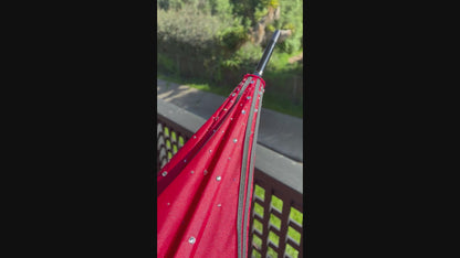 Ruby Swirl Umbrella | Hand Decorated with 400+ Clear and AB Rhinestones