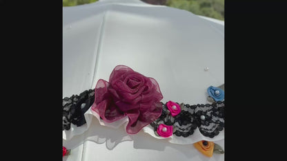 Paraguas Pagoda Dama Color Crema con Adorno | Estilo Retro Lisbeth Dahl Dinamarca