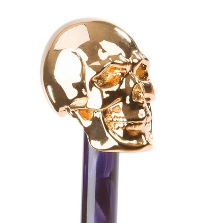 Golden Skull Purple Ombre | Gilt Resin Handle - Made in Italy | Free Shipping