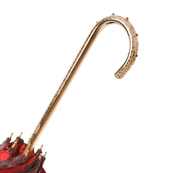 Red Roses Luxury Umbrella By Pasotti | Double Layer Canopy | Free Shipping