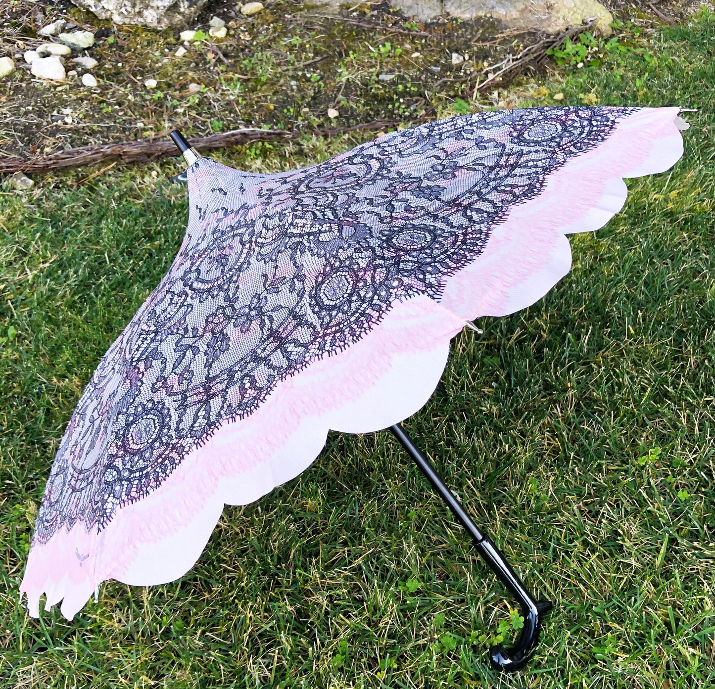 Encaje estampado rosa suave de Chantal Thomass | Anti-UV | Hecho a mano en Francia | Envío gratuito