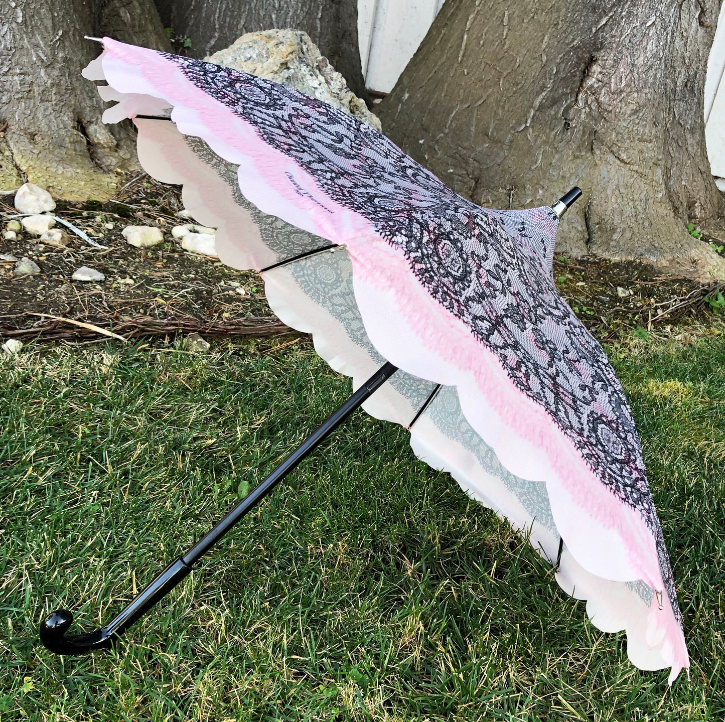 Encaje estampado rosa suave de Chantal Thomass | Anti-UV | Hecho a mano en Francia | Envío gratuito