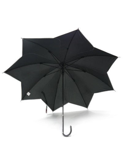 Black/White Trim Swirl Umbrella | Waterproof Great for Sun Shade