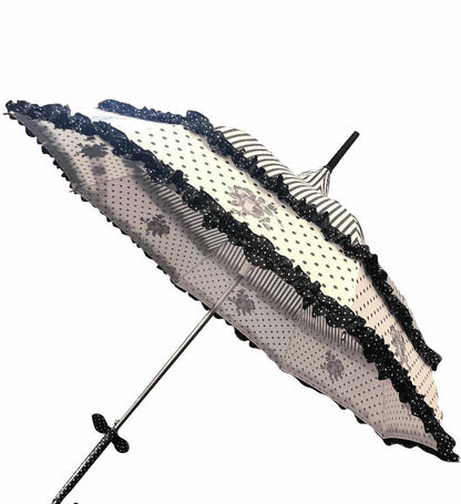 French Rose Design Umbrella | Vintage Chic Style | Rose Designs | One Year Warranty