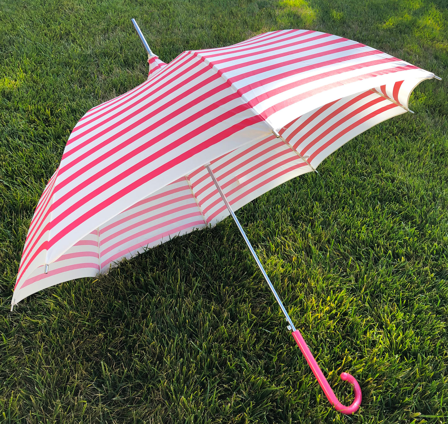Lisbeth Dahl Pink Stripes Umbrella | European Dome Shape