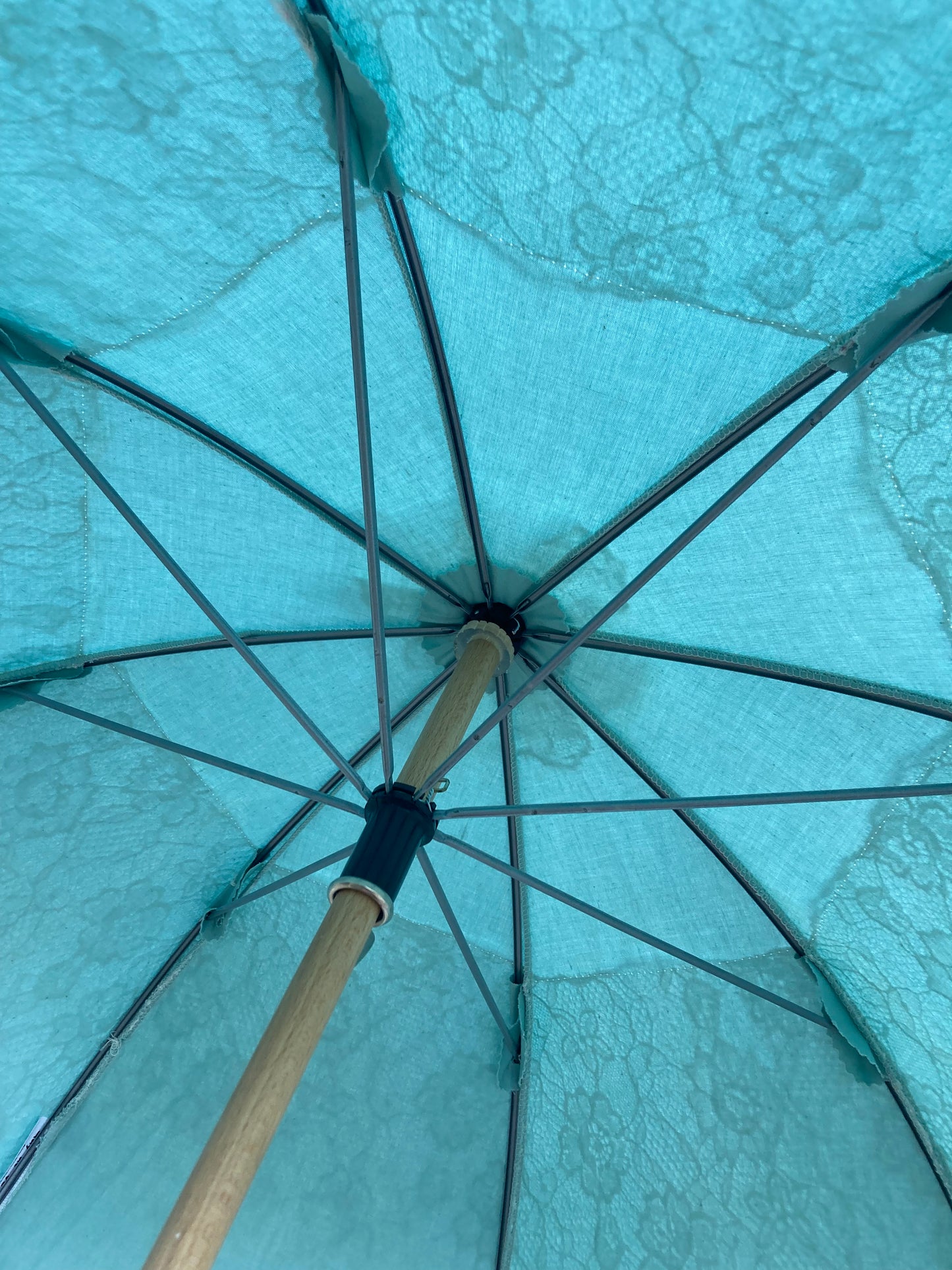 Paraguas Sissi anti-UV color menta | Retro, impermeable, hecho a mano en Francia | Envío gratis