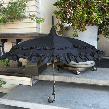 Margaux Black Pagoda Umbrella | Metal Frame | Rain and Sun Protection