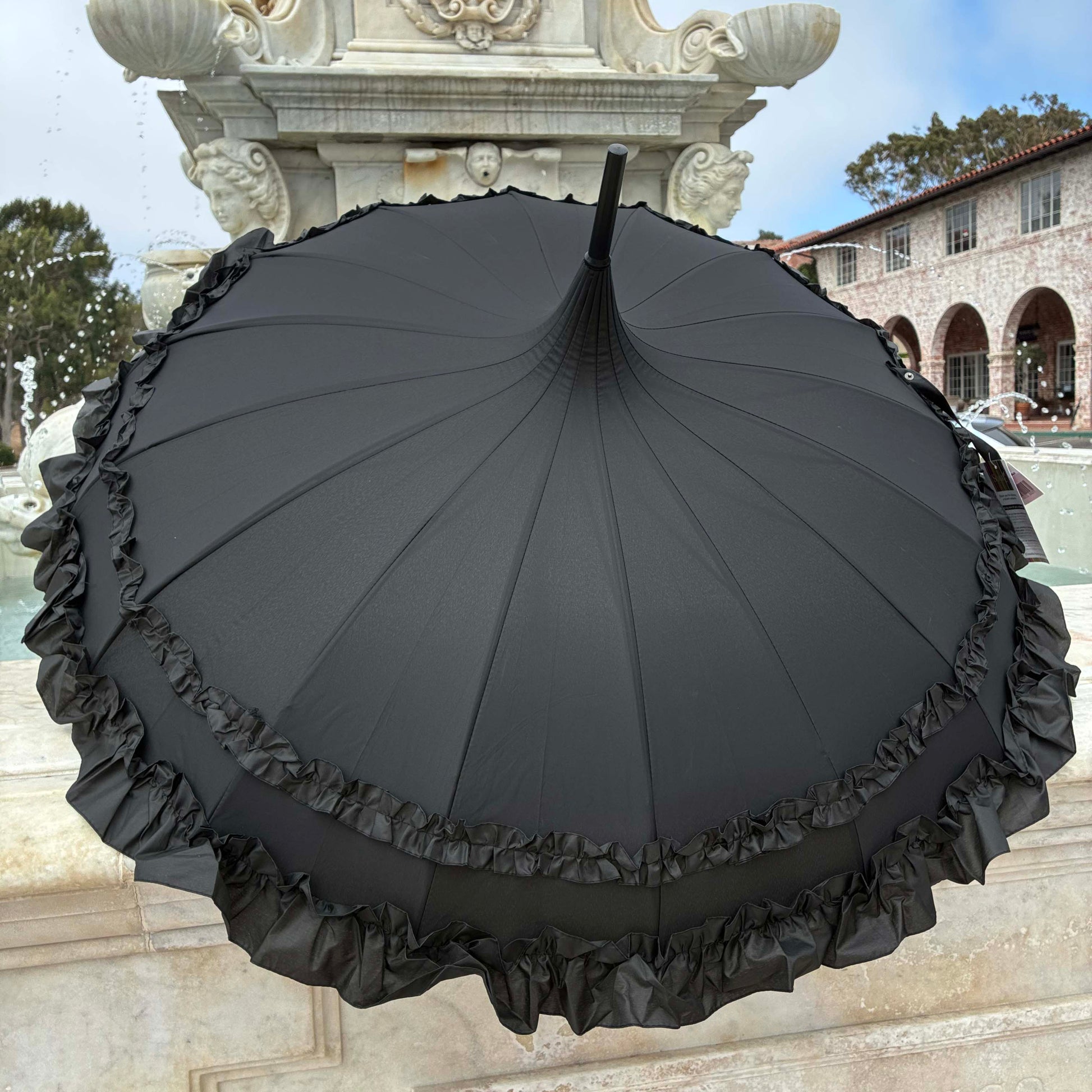 Margaux Black Pagoda Umbrella | Metal Frame